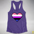 Genderfluid Pride 8-Bit Pixel Heart Racerback Tank - Purple